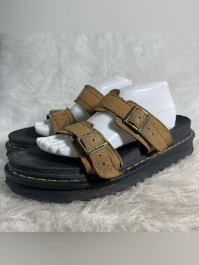 Dr Martens Myles Brown Leather Slide Sandals US 12 EU 46 Men
